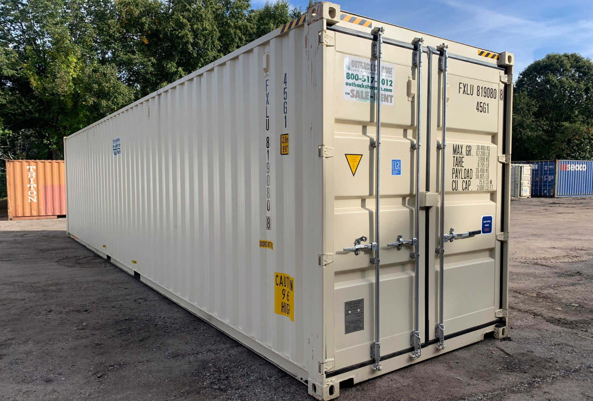 Container 40 Pieds DRY dimensions caracteristiques
